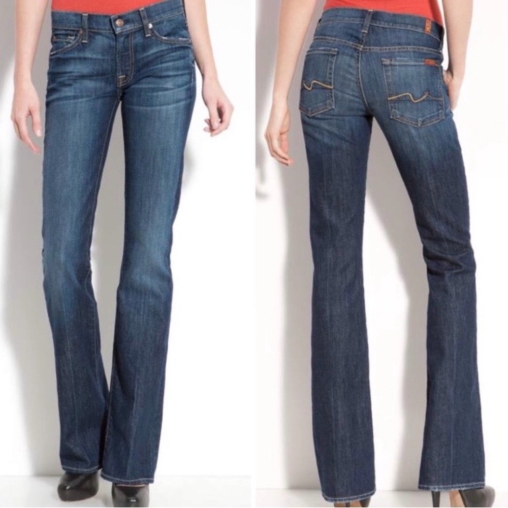 7 For All Mankind Jeans Women’s 34 Dark Blue Boot Cut LIKE NEW!